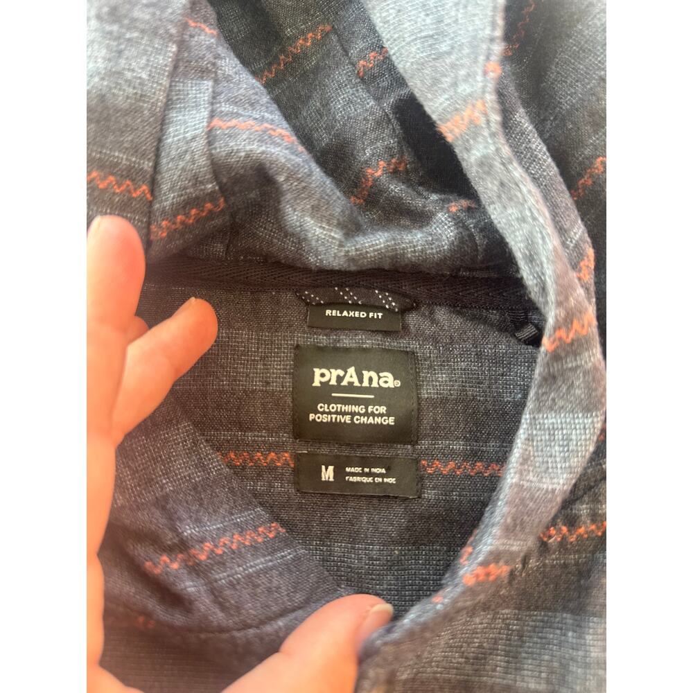 PrAna Mens Relaxed Fit Hooded Shirt Sweatshirt Hoodie - Picture 6 of 7